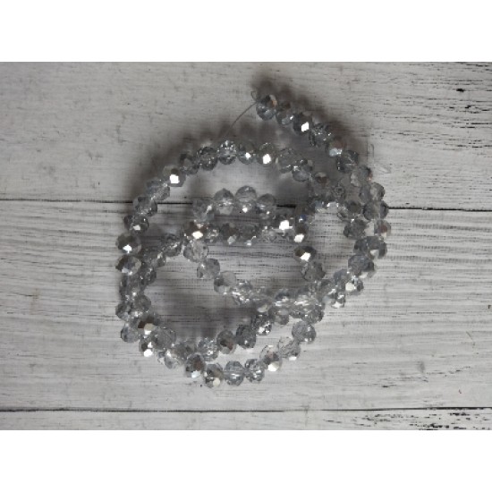 Бусины стеклянные 6 мм №67 цв. серебристо-белый АВ, цена за 25 шт